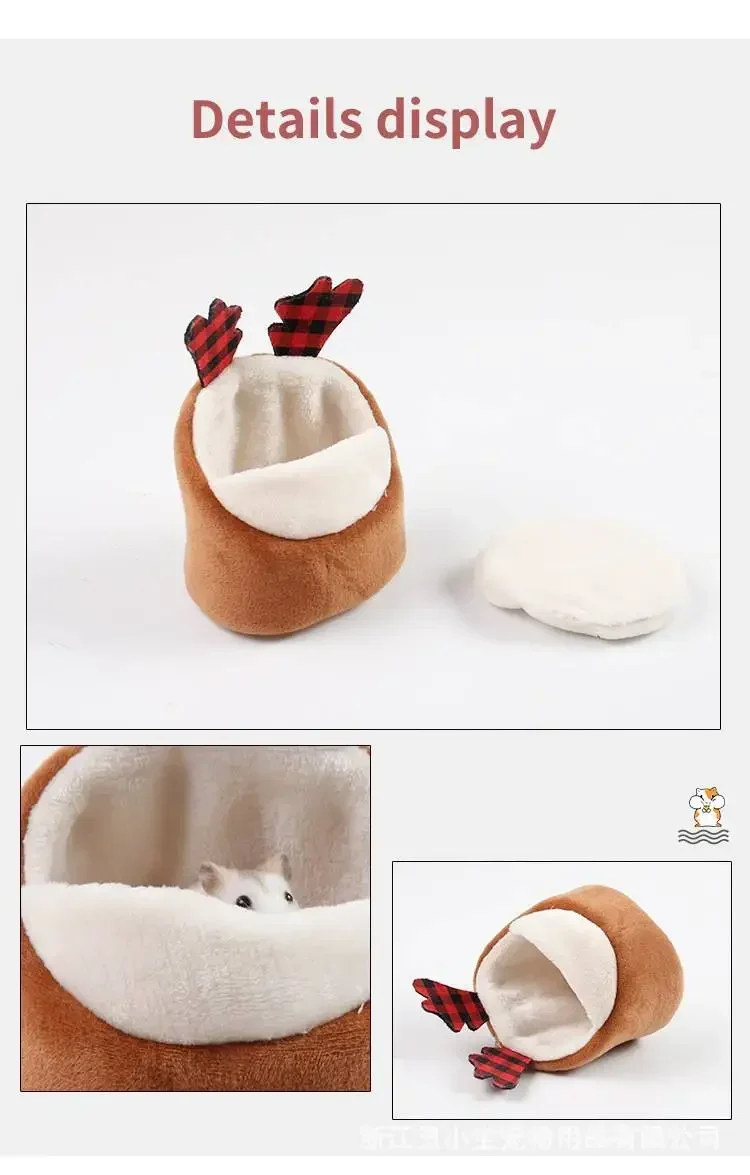 Casas de algodón de hámster, cálidas y suaves de felpa para invierno, nido de Animal PEQUEÑO, conejillo de indias, ardilla, ratones, rata, cama para dormir, nido para mantener el calor - imagen 3