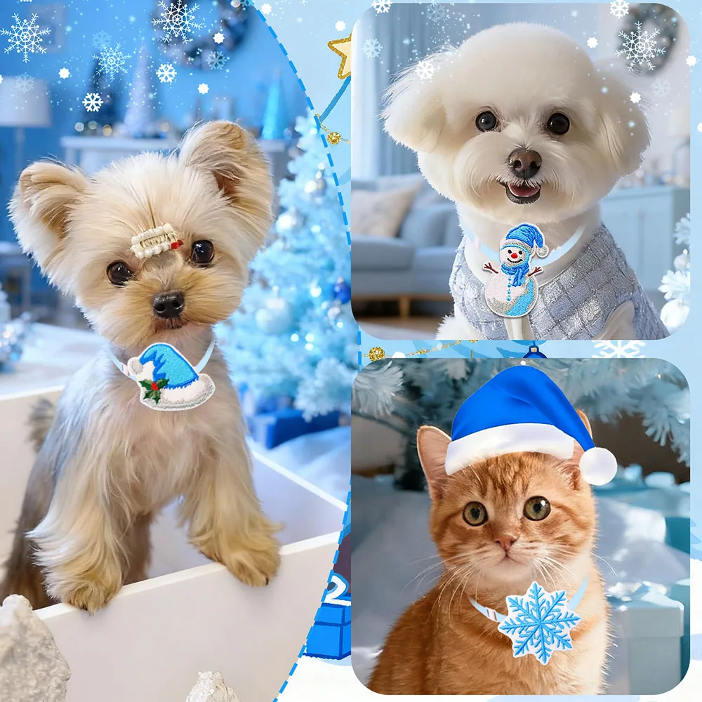 50 Uds. Pajaritas de invierno para perros, decoraciones navideñas para el cuidado de perros, pajarita ajustable para perros pequeños y cachorros, corbatas para perros y mascotas - imagen 2