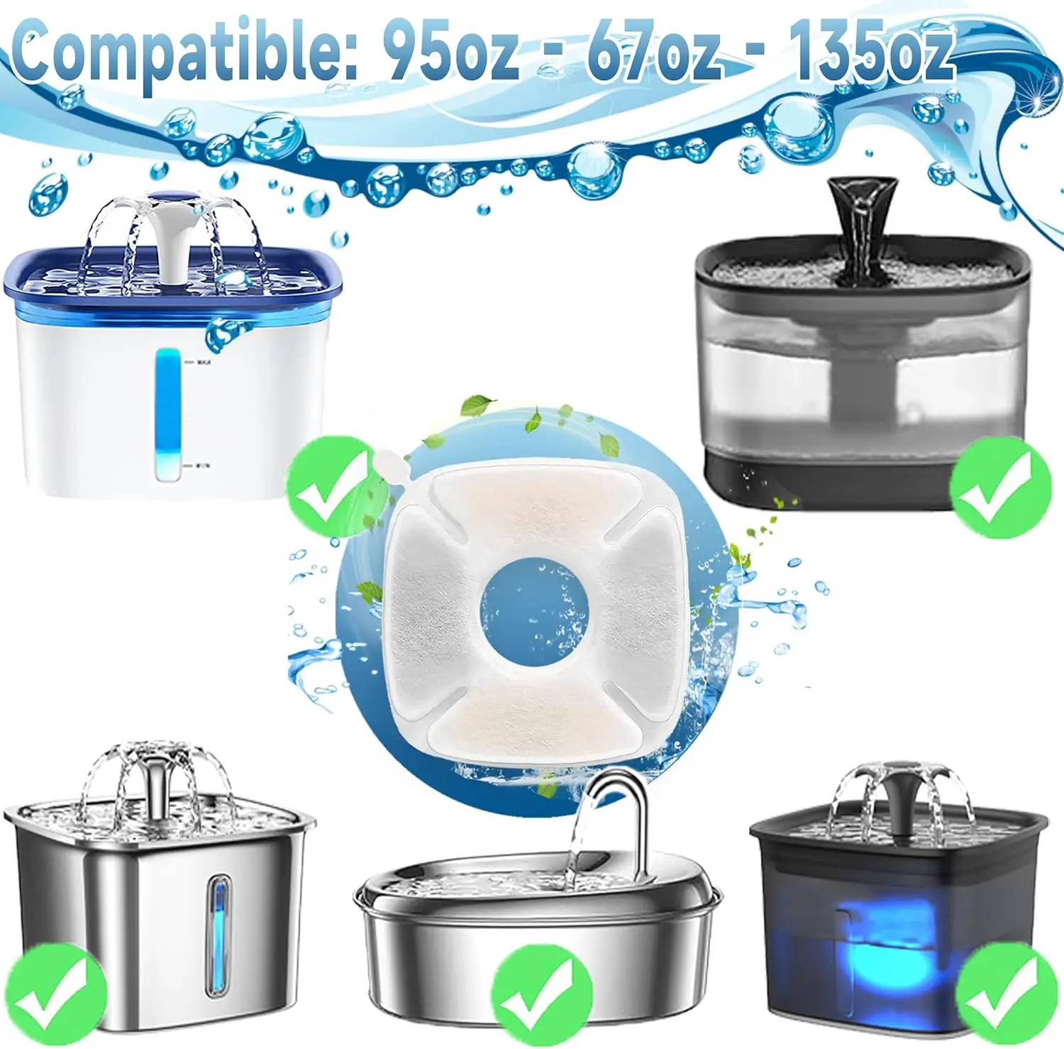 Filtro de carbón activado para fuente de agua de gatos y perros - imagen 3