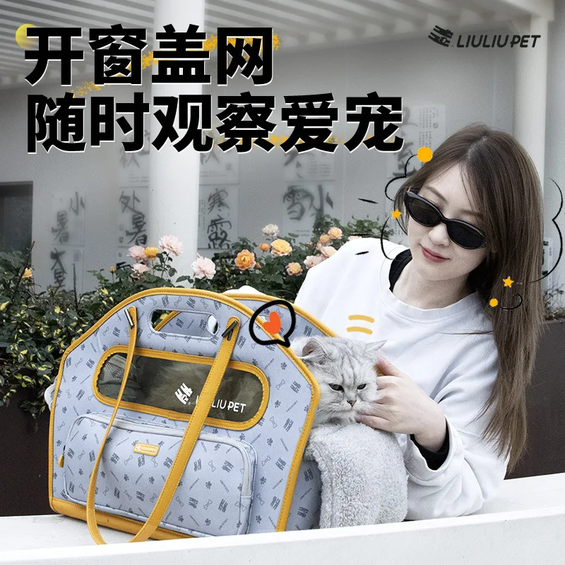 Bolsa para caminar para mascotas, bolsas para gatos, para salir, portátil, transparente, cruzada, transpirable, ligera, suministros para gatos - imagen 3