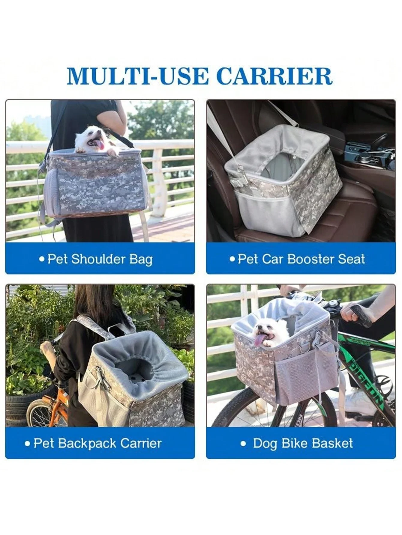 Cesta para bicicleta para perros, cesta para perros para mascotas pequeñas y medianas con malla transpirable, cesta para bicicleta extraíble, cesta para bicicleta con manillar delantero - imagen 5