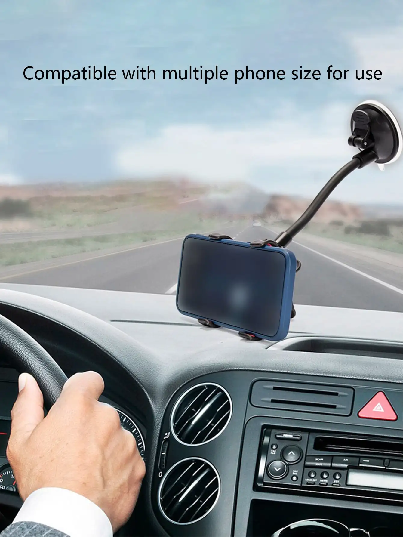 Soporte de teléfono para coche, soporte Universal Flexible con cuello de cisne, soporte con ventosa para salpicadero, parabrisas, navegación de escritorio - imagen 2