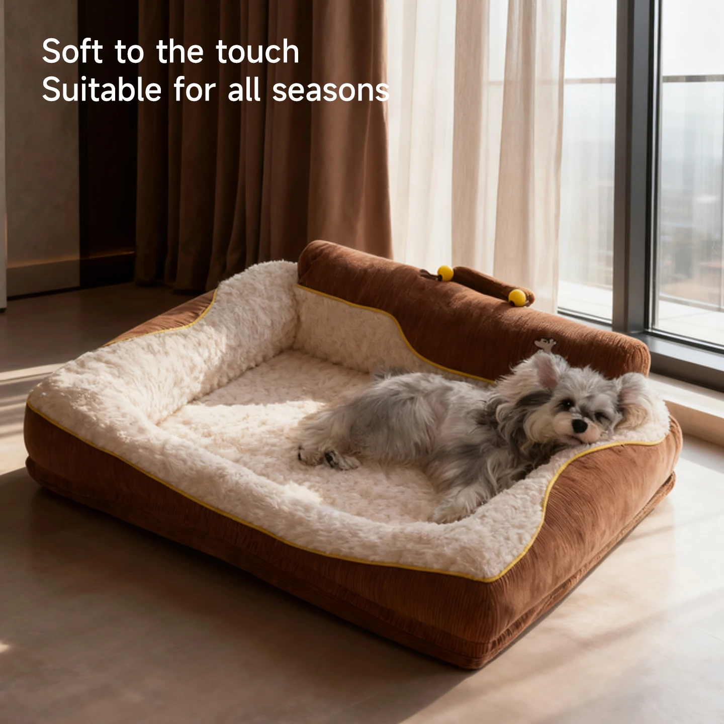 HOOPET 2025 Nueva cama grande para perros, cama para mascotas lavable y cálida de invierno con acolchado grueso y refuerzo, colchón ortopédico de seguridad cómodo - imagen 2