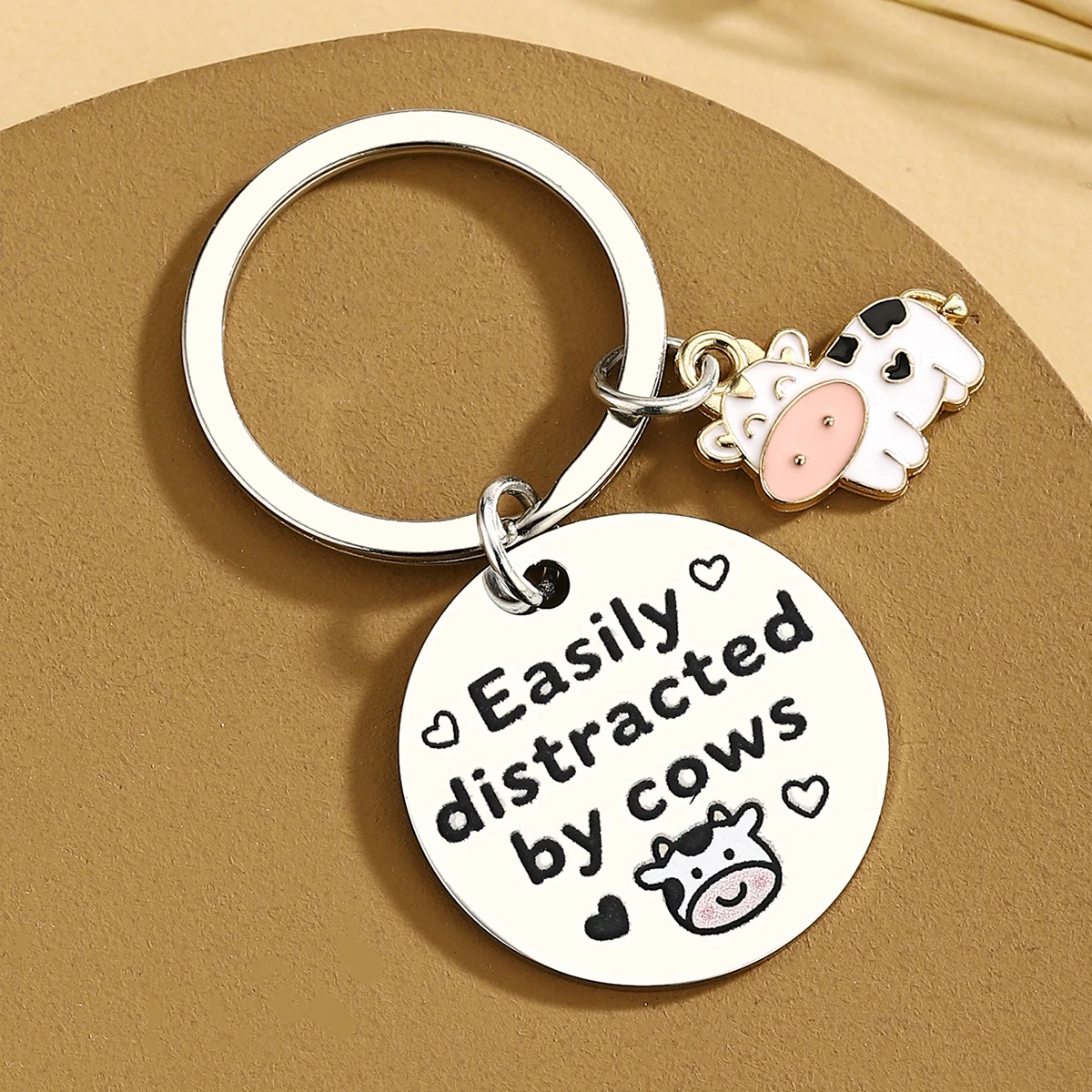 Regalos de vaca para mujer, Mini llavero de animales, decoración temática de vacas, accesorios de cosas con estampado de vacas, lindos llaveros de vaquera - imagen 5