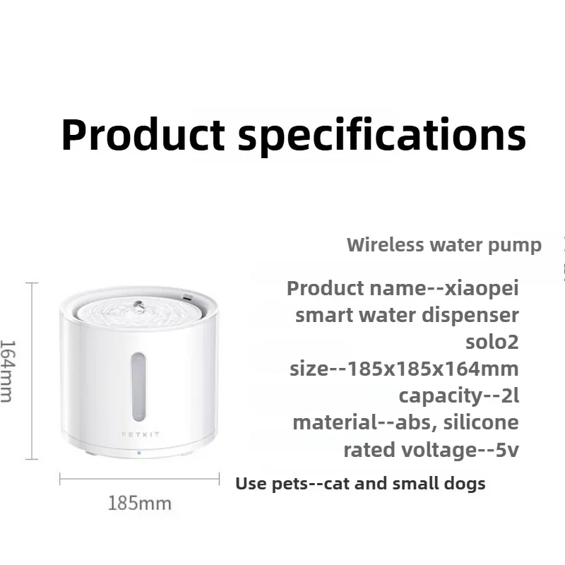 Dispensador de agua inteligente para mascotas, filtro de bomba de agua inalámbrico, productos para mascotas, cuenco de agua automático, accesorios de alimentación, desmontable, fácil de limpiar - imagen 5