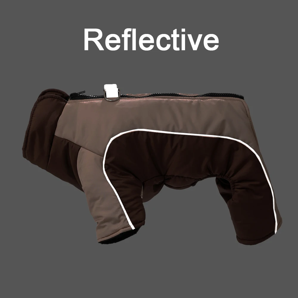 Mono impermeable para perros, mono cálido de invierno para cachorros, chaqueta reflectante para perros, ropa para niños y niñas, trajes de mono Yorike Pug - imagen 2