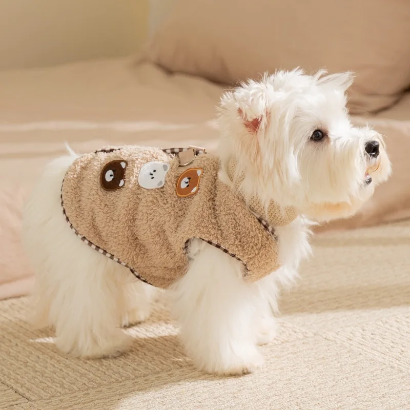 Abrigo invierno perro pequeño Chihuahua Bulldog – Chaleco polar oso - imagen 3