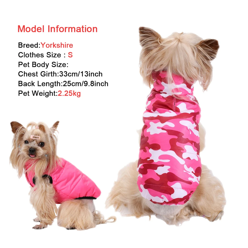 Abrigo para mascotas, ropa cálida de invierno para perros pequeños, chaqueta ligera Reversible a prueba de viento para cachorros, chaleco, disfraz de Yorkie Schnauzer