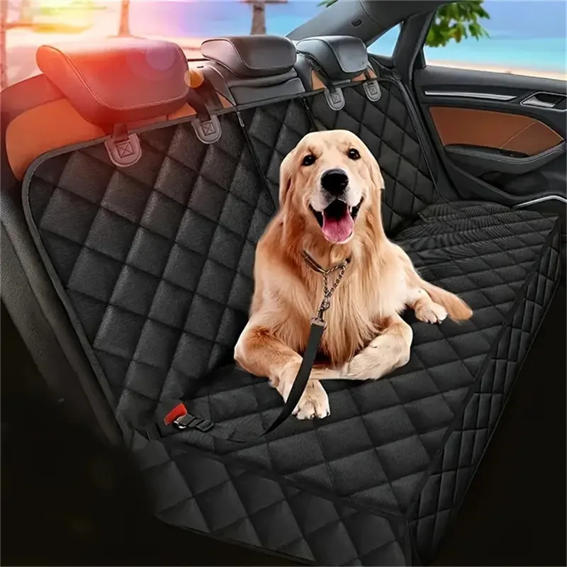 Funda de asiento de perro para asiento trasero de coche, impermeable, Protector de asiento trasero para mascotas, estera antideslizante, portador de seguridad Universal para perros de salida - imagen 3