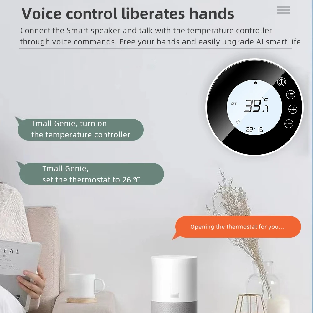 Controlador de temperatura WiFi inteligente 16A X7 termostato de calefacción de suelo eléctrico interruptor de Control de temperatura completamente funcional por aplicación móvil - imagen 3