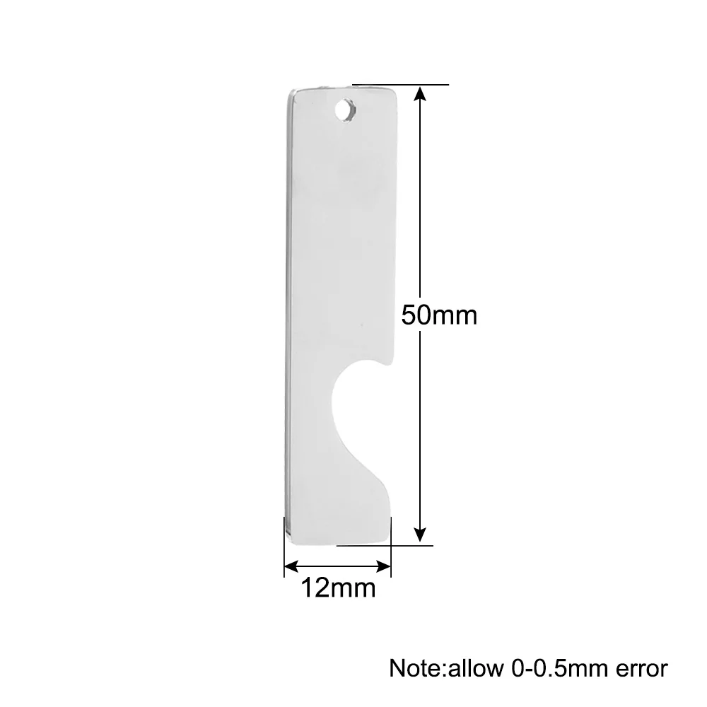 Colgantes rectangulares de acero inoxidable grabables personalizados para pareja, accesorios de encanto, 50 pares - imagen 2