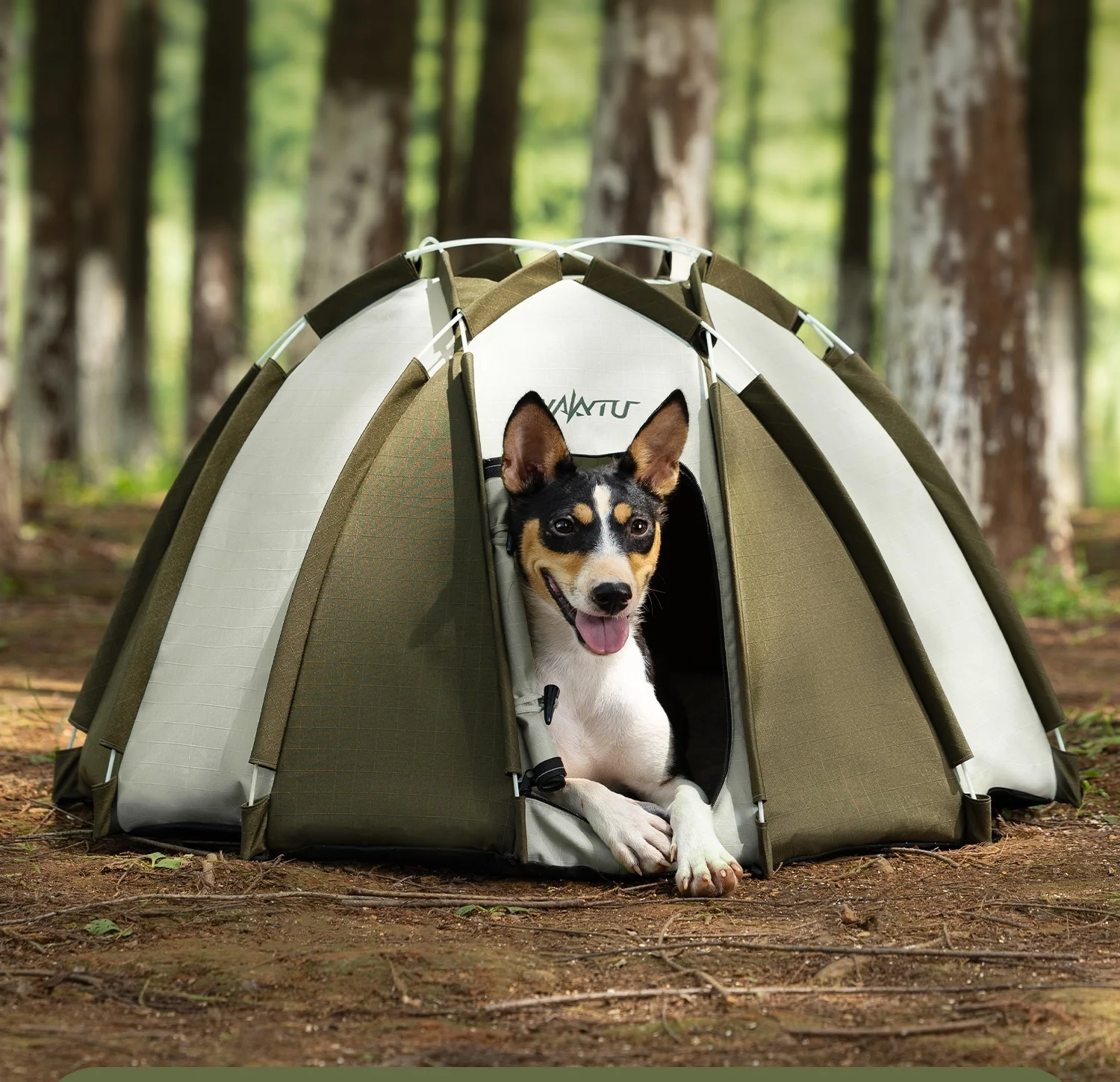 Tienda de campaña plegable para perros al aire libre, casa grande portátil semicerrada para perros, cama de Camping para mascotas con protección solar, tienda impermeable para mascotas - imagen 2