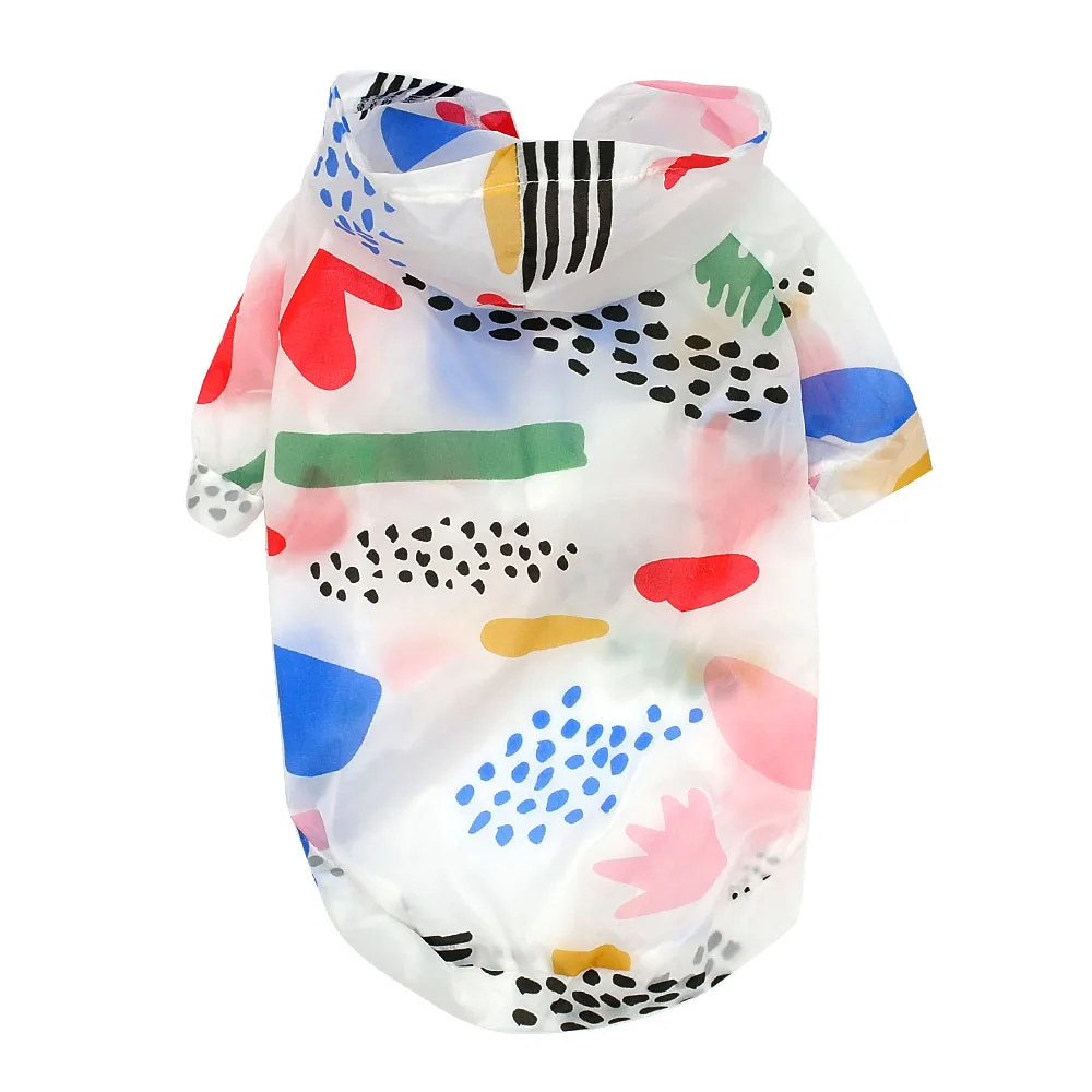 Chubasquero para perros, ropa a prueba de sol, Sudadera con capucha de protección solar de verano, ropa para perros pequeños, Poncho estampado para mascotas pequeñas y medianas, cachorros y gatos - imagen 3