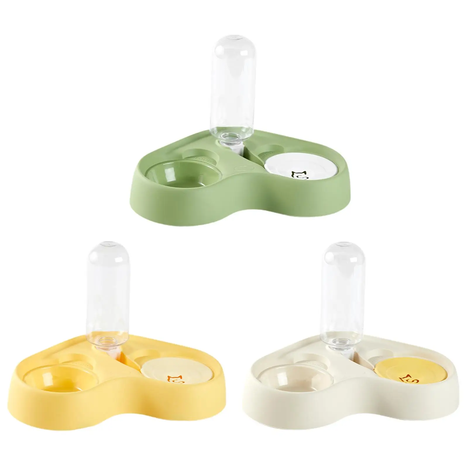 Pet Water and Food Bowl Set Double Cat Dog Bowls for Small or Medium Dogs