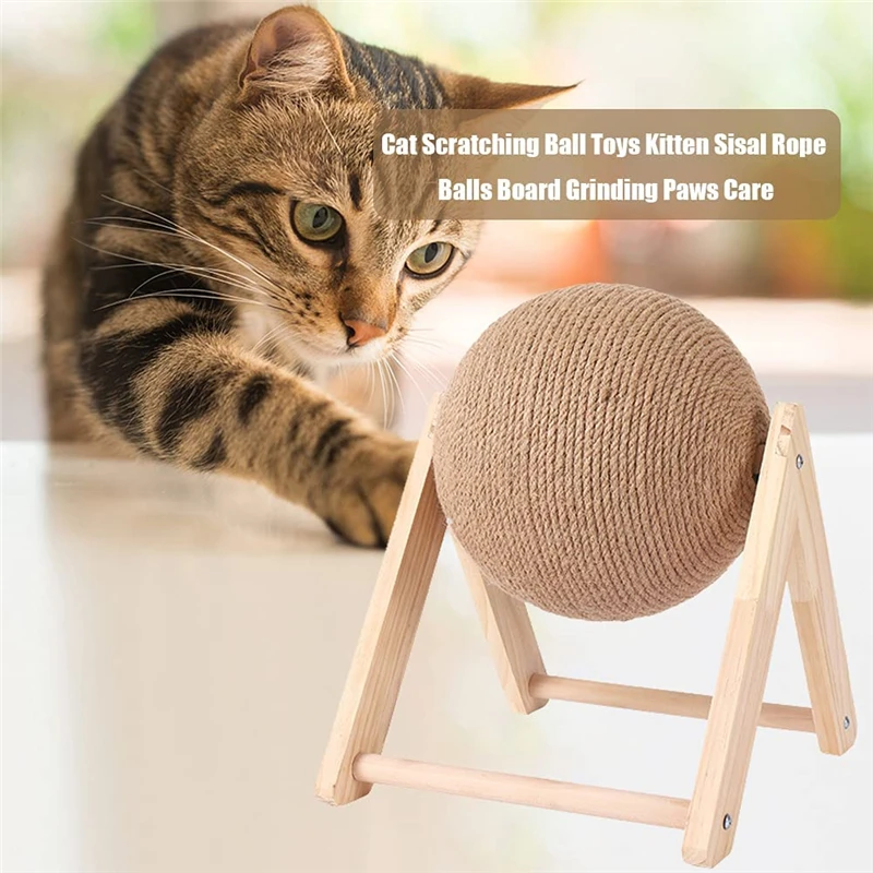 Rascador de cuerda de Sisal para mascotas, juguete rascador para gatos, resistente al desgaste de garras afilador, Protector de sofá para muebles - imagen 3