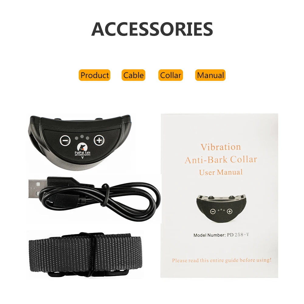 Dispositivo antiladridos para perros, Collar de entrenamiento con vibración para mascotas, recargable, sin descargas estáticas, Control de perros, Collar impermeable para perros - imagen 4