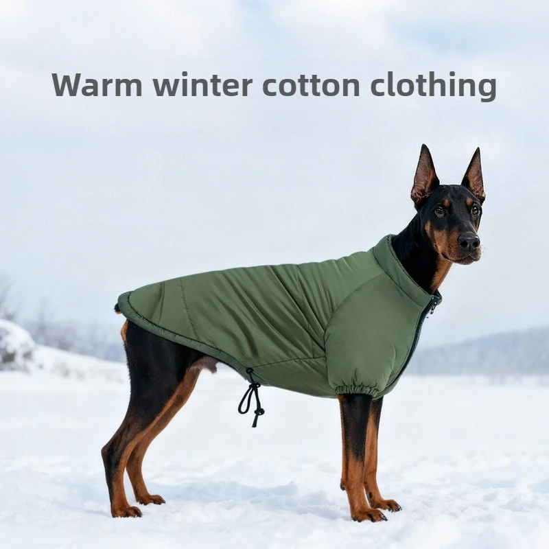 Ropa de invierno para perros, ropa para perros Bipedal acolchada de algodón, forro polar cálido para perros grandes, resistente al viento, resistente al desgaste, ropa gruesa y suave para perros - imagen 2