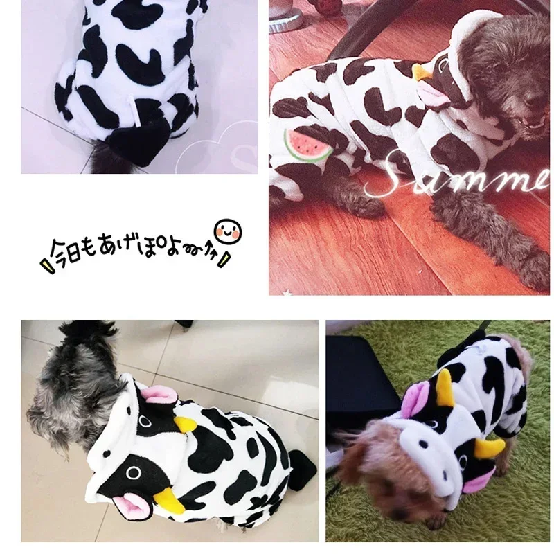 Ropa cálida de invierno para perros, ropa para mascotas para perros pequeños y medianos, Chihuahua, cachorro de peluche, gato, traje de dinosaurio, sudaderas con capucha para perros - imagen 4