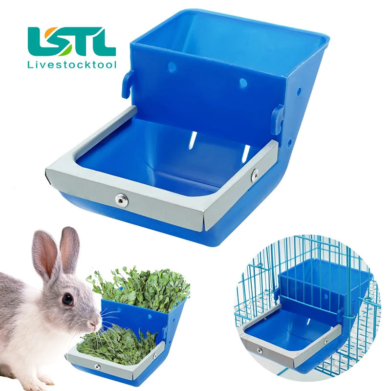 Nuevo cuenco alimentador de conejos para mascotas con fondo tamiz, caja de alimentación con borde de Metal antiarañazos para conejos, hurones, jaula de alambre, herramienta de alimentación de alimentos - imagen 5