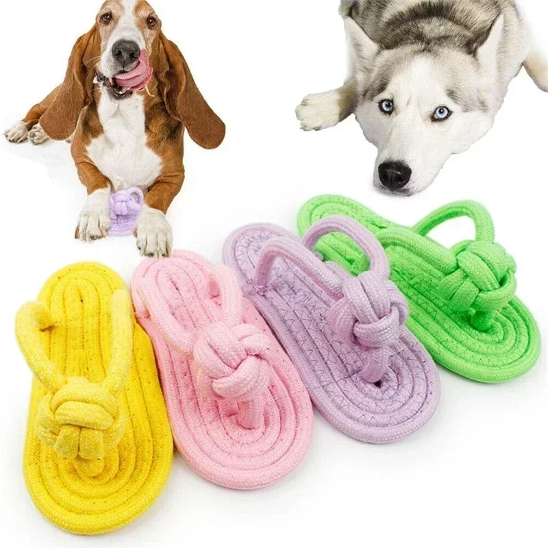 Juguete para masticar perros, zapatilla de algodón, juguete de cuerda para perros pequeños y grandes, juguetes molares de entrenamiento de dientes para mascotas, juguete interactivo para perros, accesorios para perros