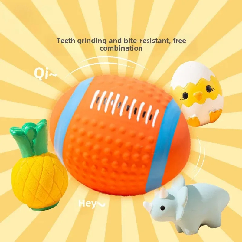 Juguetes para perros con sonido de látex, moler los dientes y mascotas resistentes a mordeduras, perros pequeños y medianos y mascotas para aliviar el aburrimiento