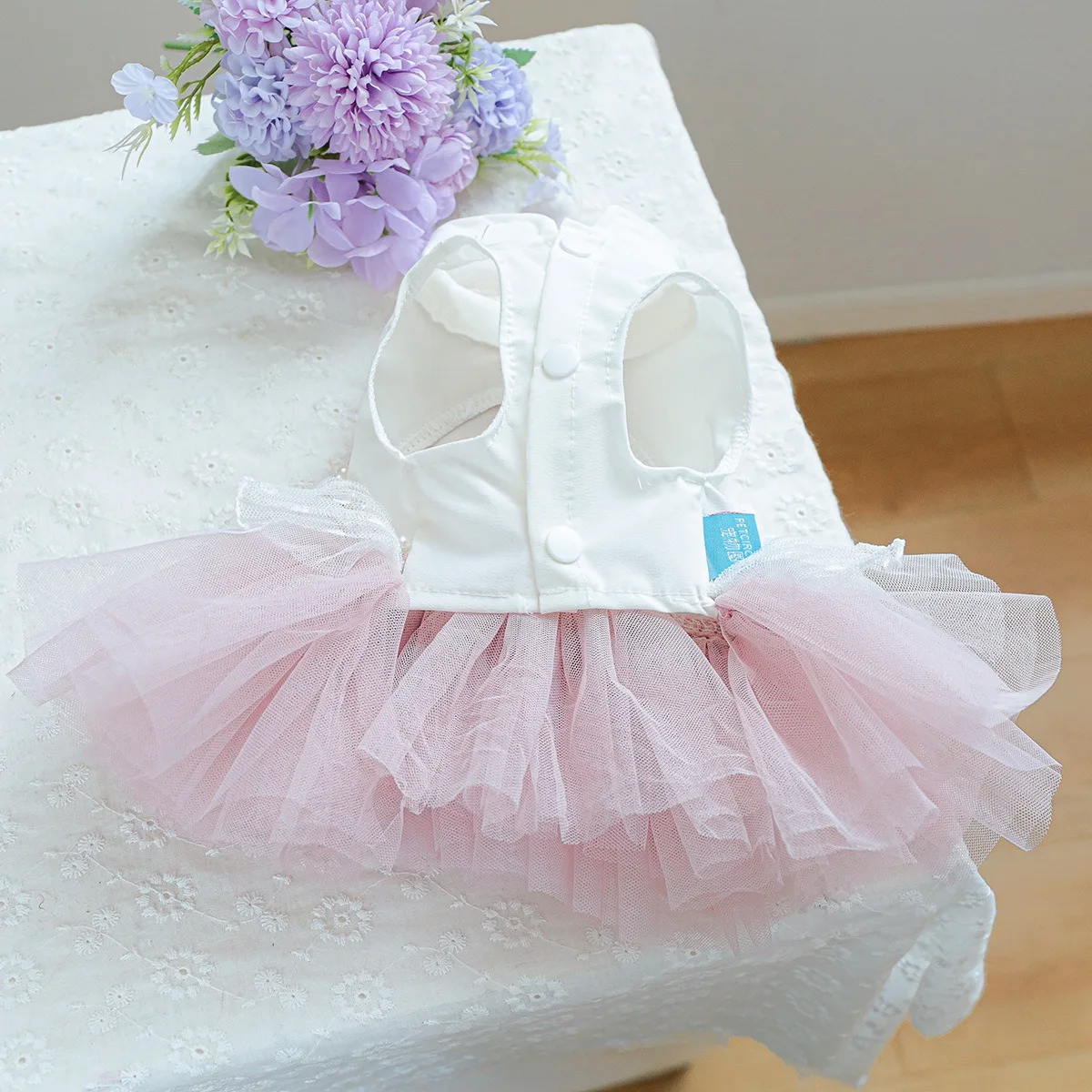 Vestidos antiguos chinos con botones para perros, Chihuahua femenina, Cheongsam de perlas, ropa para gatos, velos en capas, cachorro de mascota de primavera de una pieza - imagen 5