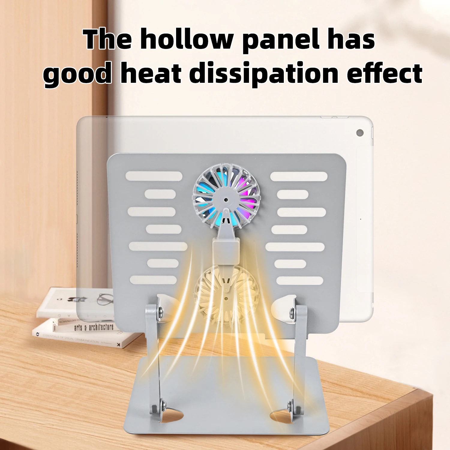 Soporte de refrigeración ajustable para computadora portátil con 2 ventiladores silenciosos Diseño ergonómico plegable para todos los portátiles Perfecto para juegos, DJ, oficina - imagen 2