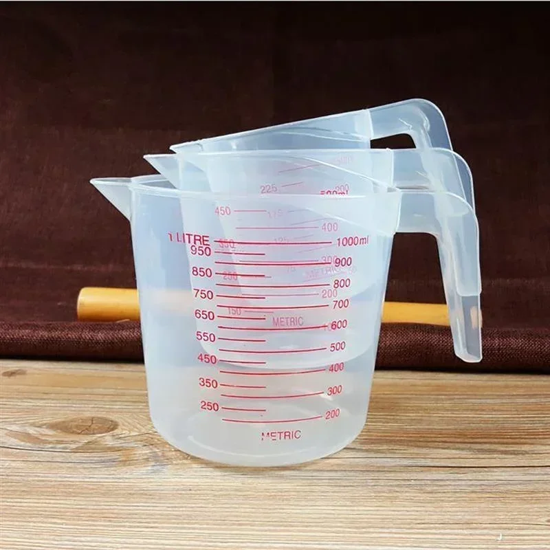 Tazas medidoras de líquido para hornear, vaso a escala de PVC, vaso medidor de volumen de plástico, herramientas de cocina para hornear, 250/500/600/1000ml - imagen 2