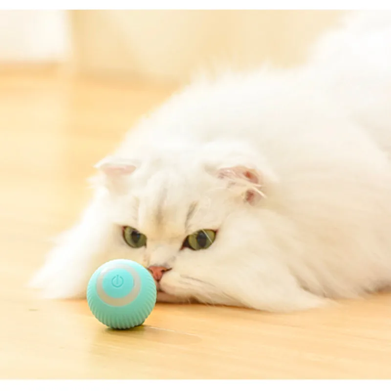 Juguetes inteligentes para gatos, pelota eléctrica para gatos, pelota rodante automática, juguetes interactivos para gatos, juguetes de entrenamiento para gatitos con movimiento automático para jugar en interiores - imagen 4