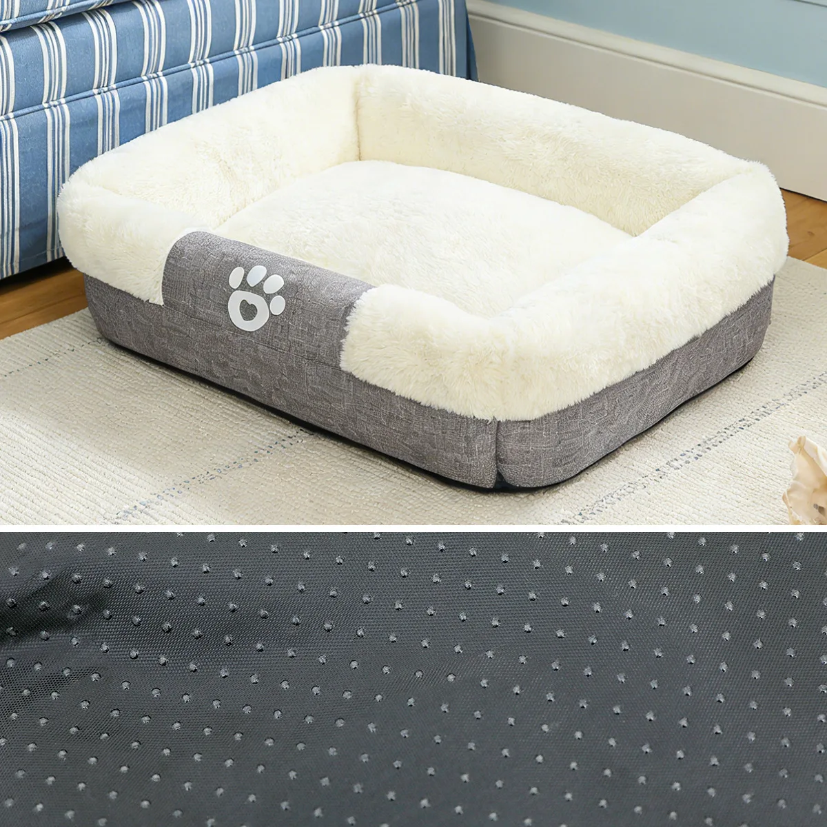 Cama de piel de conejo para perros y gatos – Acogedora y aislante - imagen 4