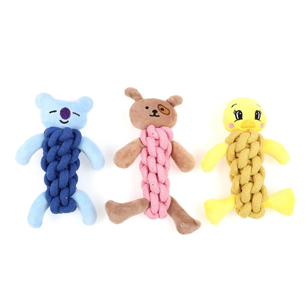 Juguete de cuerda de algodón para mascotas: juguete masticable duradero para perros y gatos, limpieza de dientes molares, juguete interactivo de remolque de guerra, algodón natural seguro,