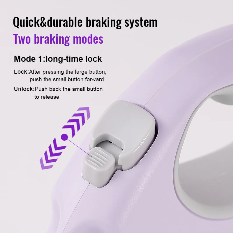 Correa para perro, cinta de nailon fuerte retráctil sin enredos, bloqueo de pausa de freno con una sola mano, propietarios de perros y gatos, confiable TLL5001 - imagen 5