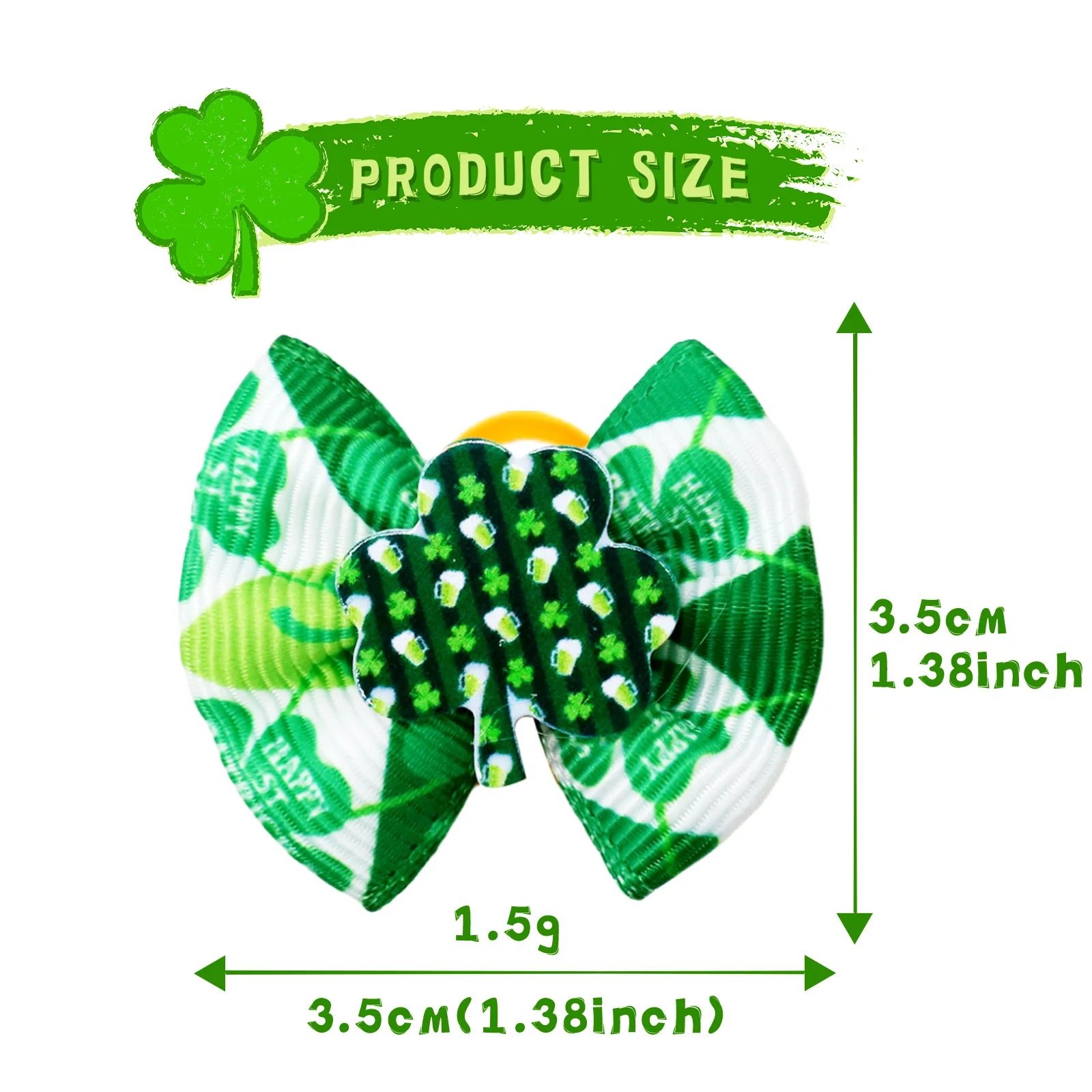 Lazos para perro con flores verdes – Accesorio pelo cómodo - imagen 2