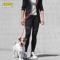 Correa reflectante manos libres para perros nailon con tracción