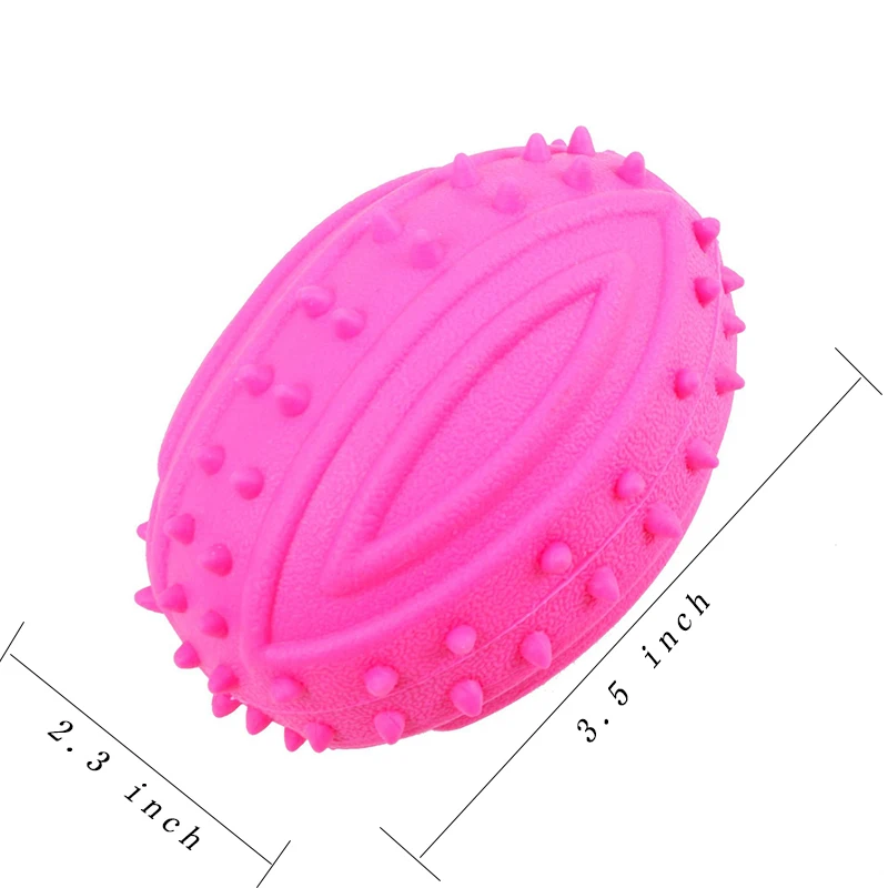 Pelota de juguete interactivo para mascotas pequeñas, juguete para masticar, erizo, limpieza de dientes, mordedura, cachorro de Rugby, gato - imagen 2