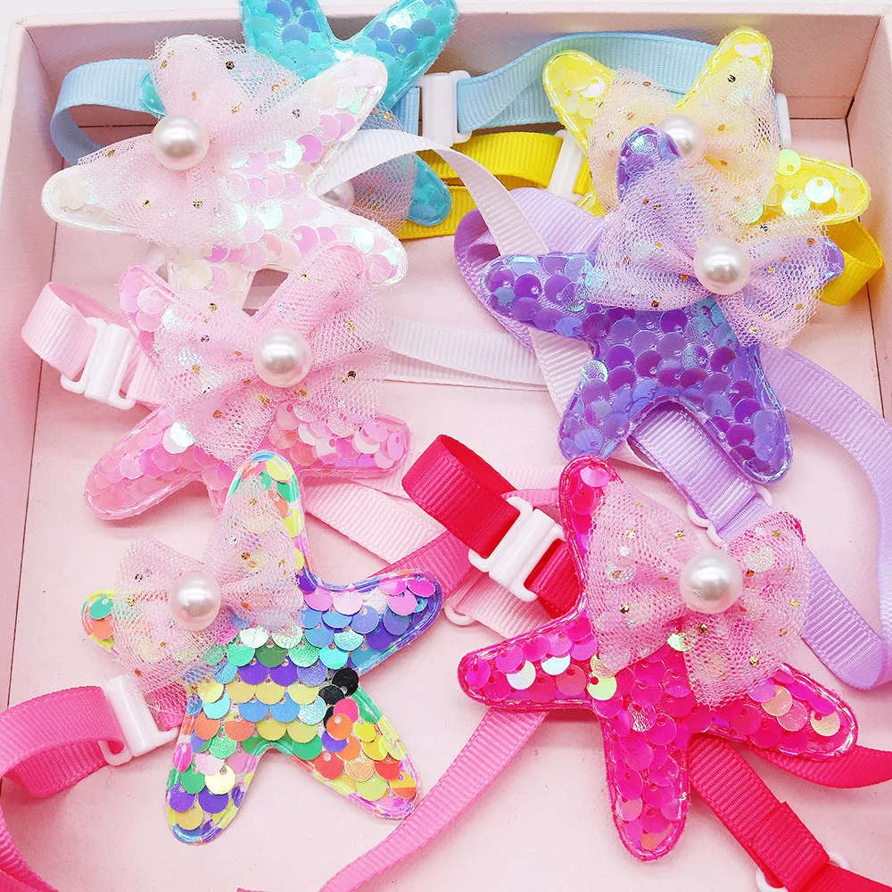 50 Uds. Collar de pajarita para perro mascota, pajaritas brillantes a la moda para perros pequeños y gatos, corbatas para perros de primavera, accesorios de aseo, productos para mascotas - imagen 5