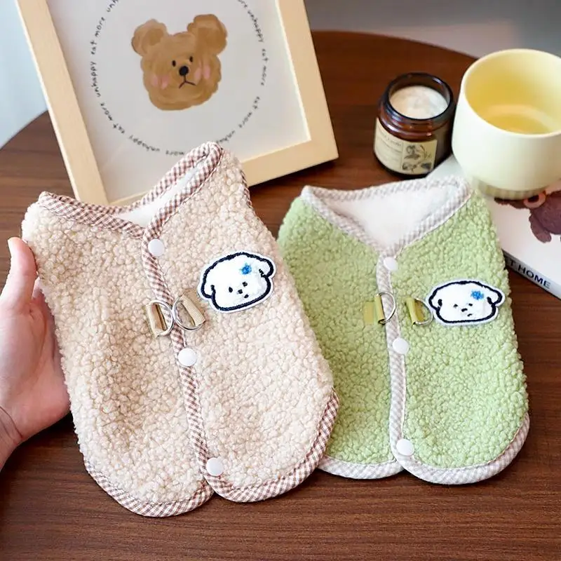 Fleece Pet Coat Autumn Winter Dog Clothes Small Dogs Vest Solid Dog Warm Clothing Chihuahua Bichon Puppy Costumes for Dogs Cats