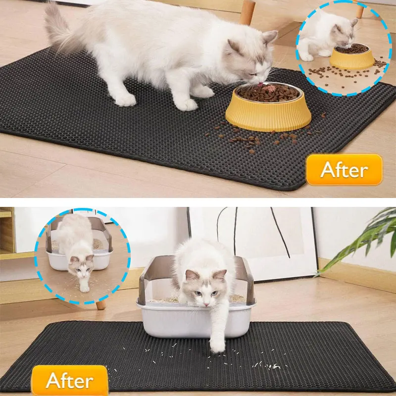 Estera impermeable para caja de arena de gatos - doble capa práctica - imagen 2
