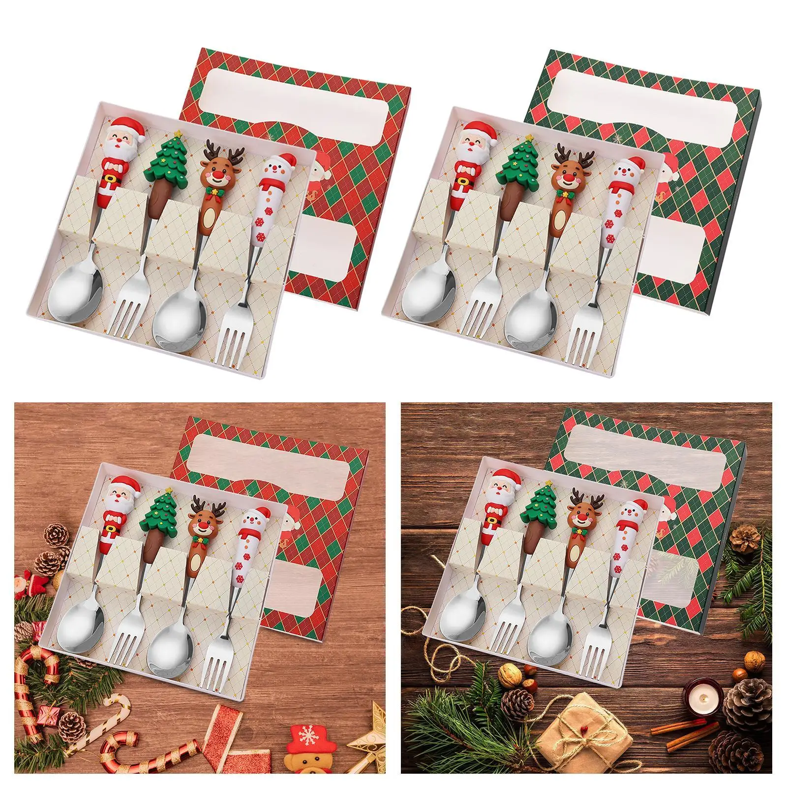 Christmas Spoons Forks Set,Stainless Steel,Dessert Spoons Forks,Xmas Cutlery Kits ,latware Cutlery Set for Wedding Party Xmas Christmas Spoons Forks Set,Stainless Steel,Dessert Spoons Forks,Xmas Cutlery Kits ,latware Cutlery Set for Wedding Party Xmas