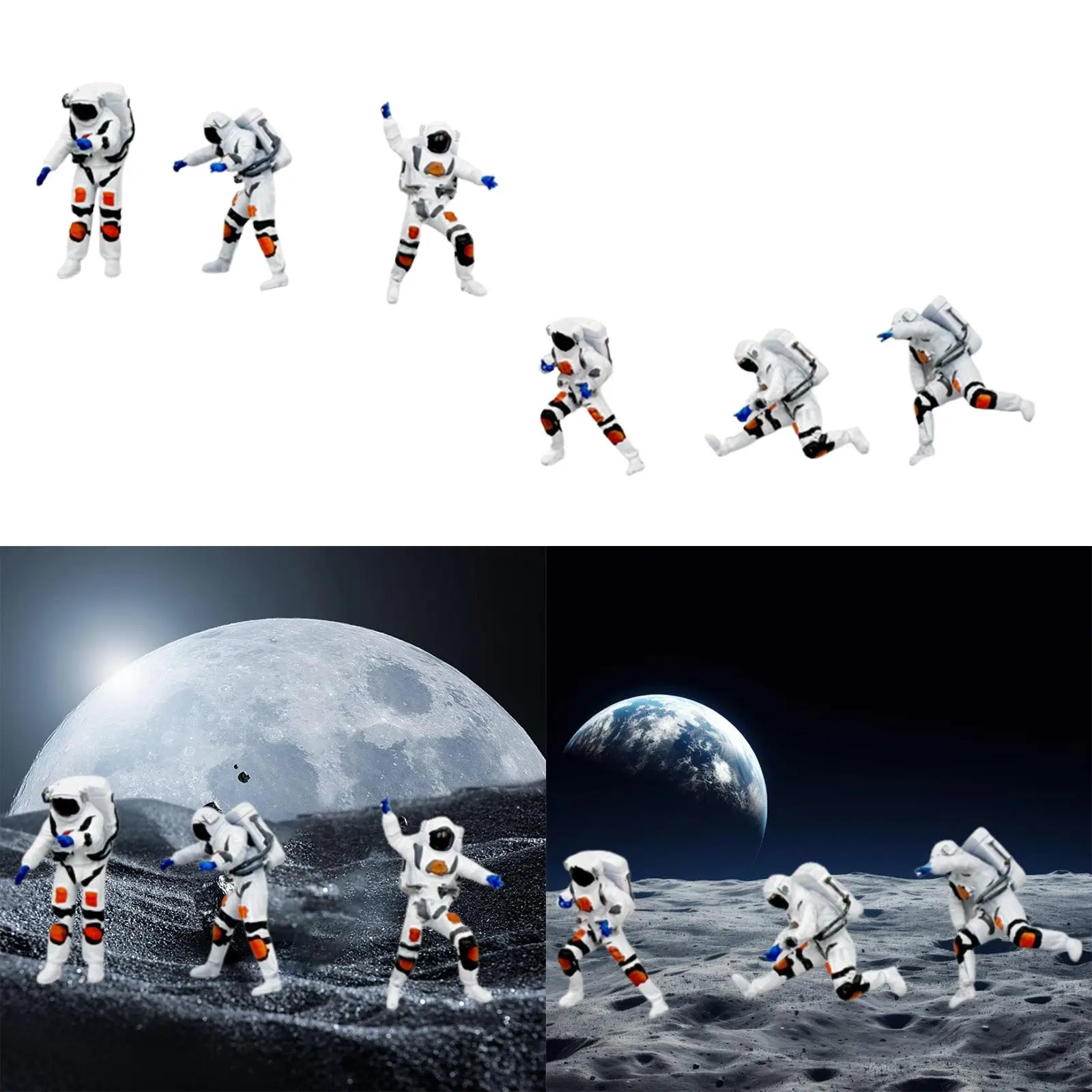 Astronaut Figure 1:64 Scale Craft Space Decor Set Cute Decorative Collectible Miniature Scene Layout Sculpture Astronaut Statue Astronaut Figure 1:64 Scale Craft Space Decor Set Cute Decorative Collectible Miniature Scene Layout Sculpture Astronaut Statue
