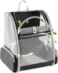 Transportín mochila plegable ligera y transpirable para gatos y perros