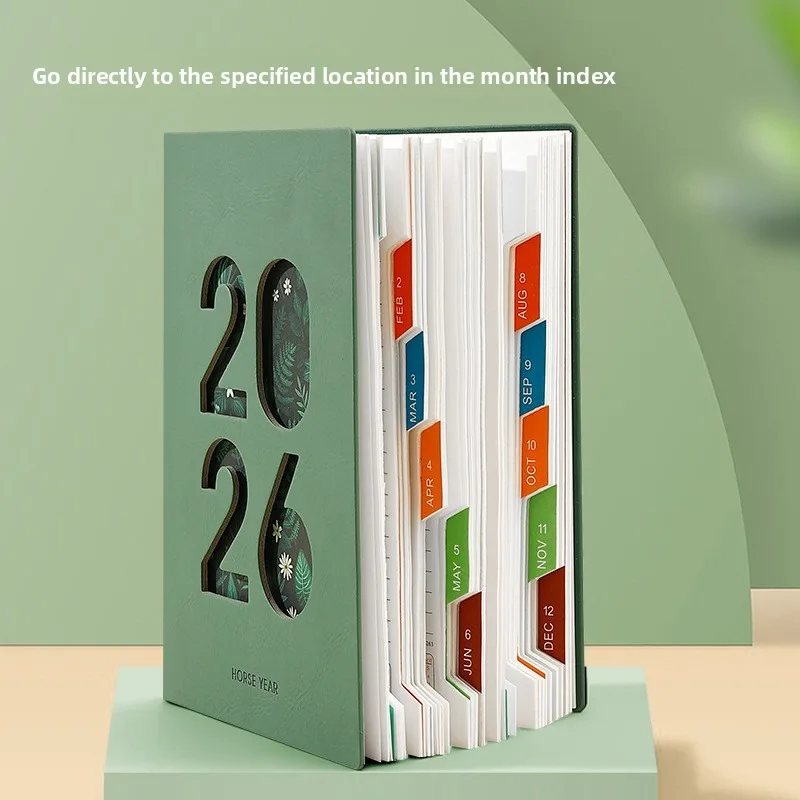 Calendario y organizador diario 2026 Nuevo planificador A5 con cubierta hueca y cuaderno de páginas de índice - imagen 3