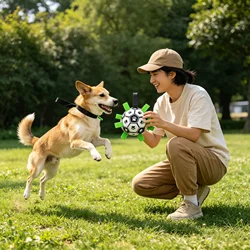 Pelota de fútbol chirriante juguete para perros resistente a mordidas