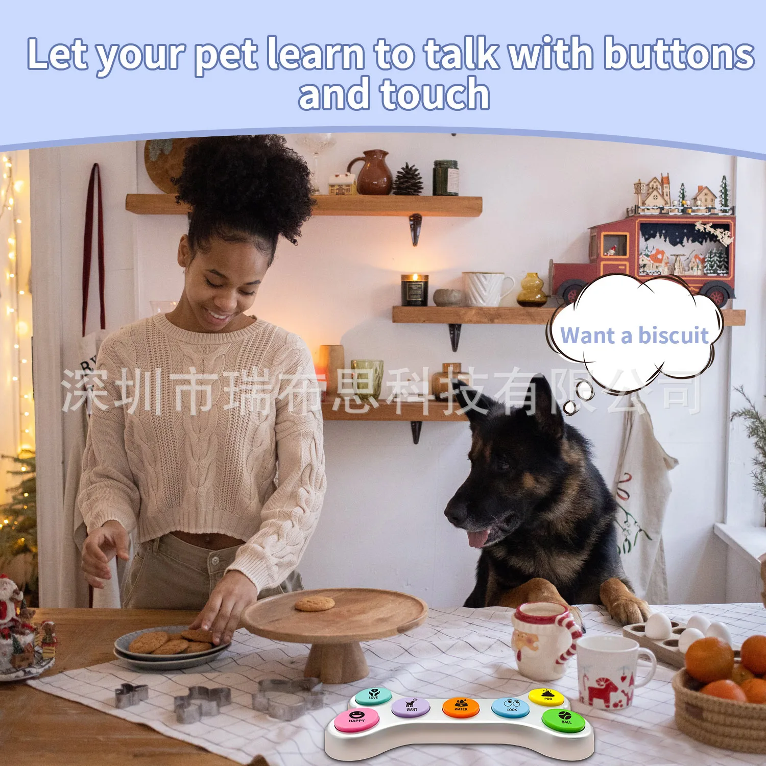 7 in 1 Pet Button All-in-one Machine Pet Press Sound Toy Dog Communication Supplies - imagen 5