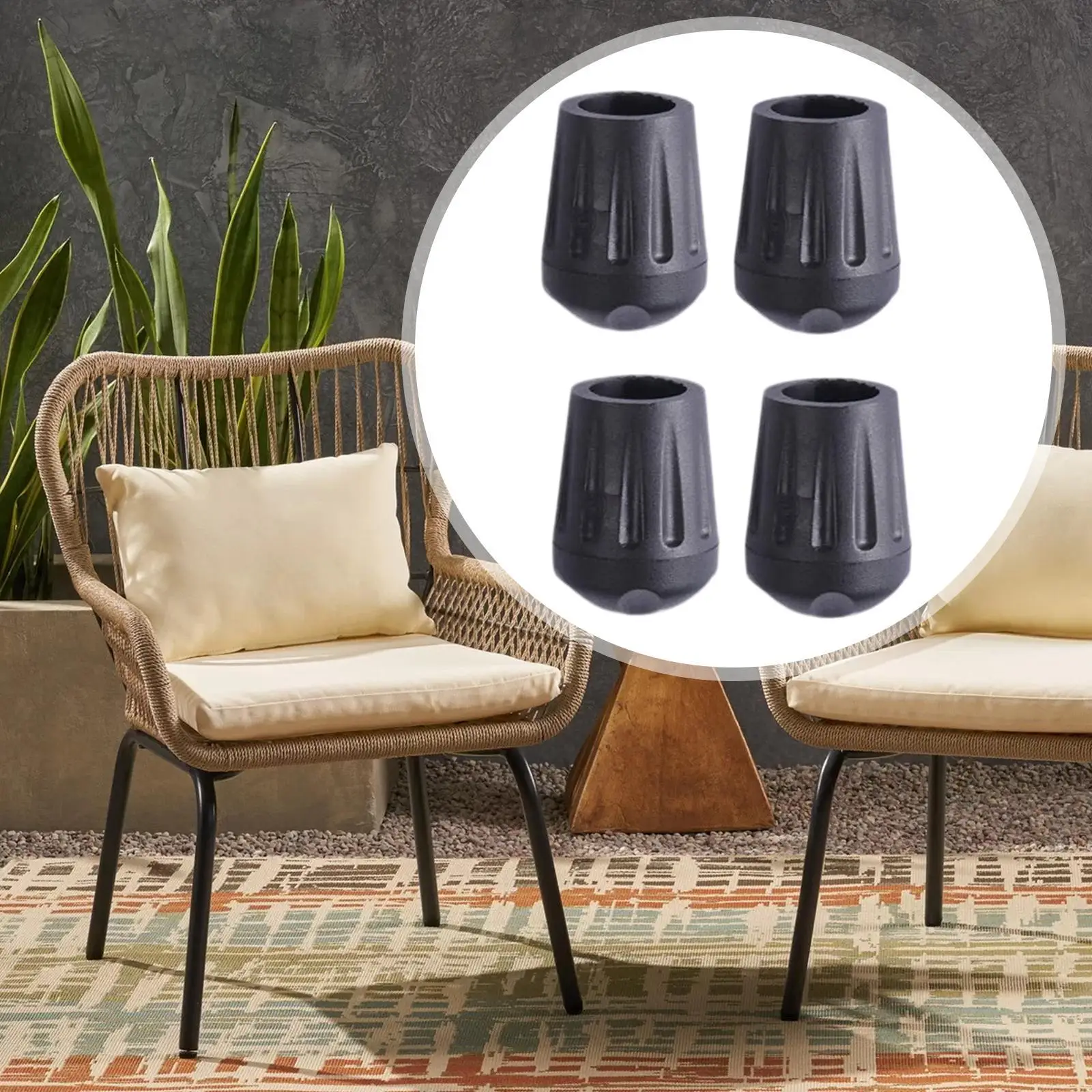 4x fundas plegables para patas de sillas, almohadillas de goma antideslizantes para evitar arañazos, gorros para patas de silla para pesca al aire libre, Camping y playa - imagen 4