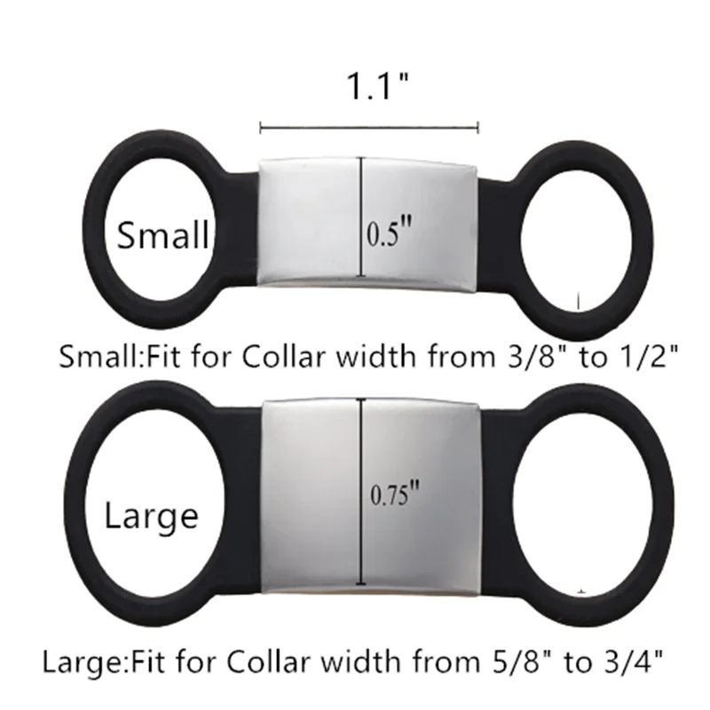 Etiqueta de identificación de silicona para perro y gato, placa de identificación grabada personalizada, de acero inoxidable, antipérdida, goma extensible - imagen 4