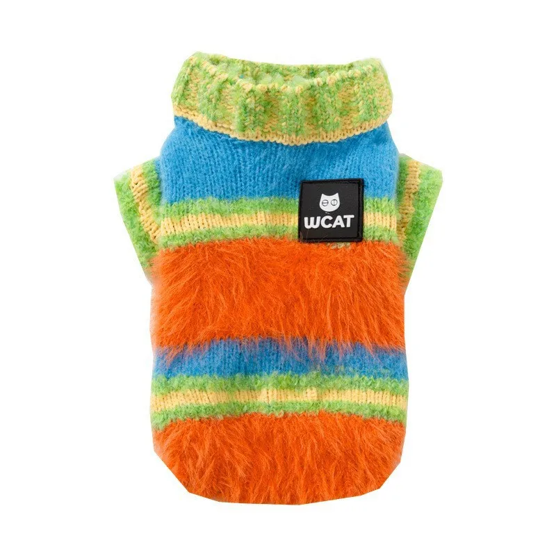 Suéter de punto a rayas para perros de dos patas – base peluche otoño - imagen 5