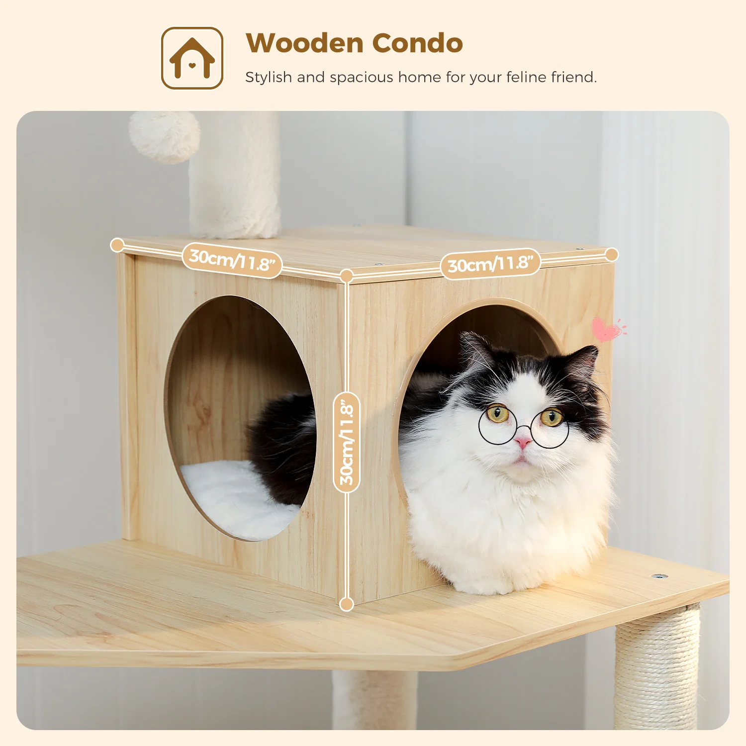 Árbol de madera para gatos con postes rascadores de Sisal, hamaca grande, cama de felpa, torre para gatos moderna de varios niveles, Condo para gatos de interior, juguetes para gatos