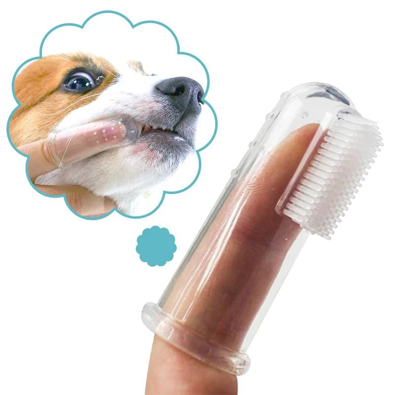 Booteely limpieza de dientes para perros cepillo de dientes súper suave para dedos mal aliento herramienta para dientes de sarro limpieza de gatos suministros para cachorros y mascotas - imagen 2