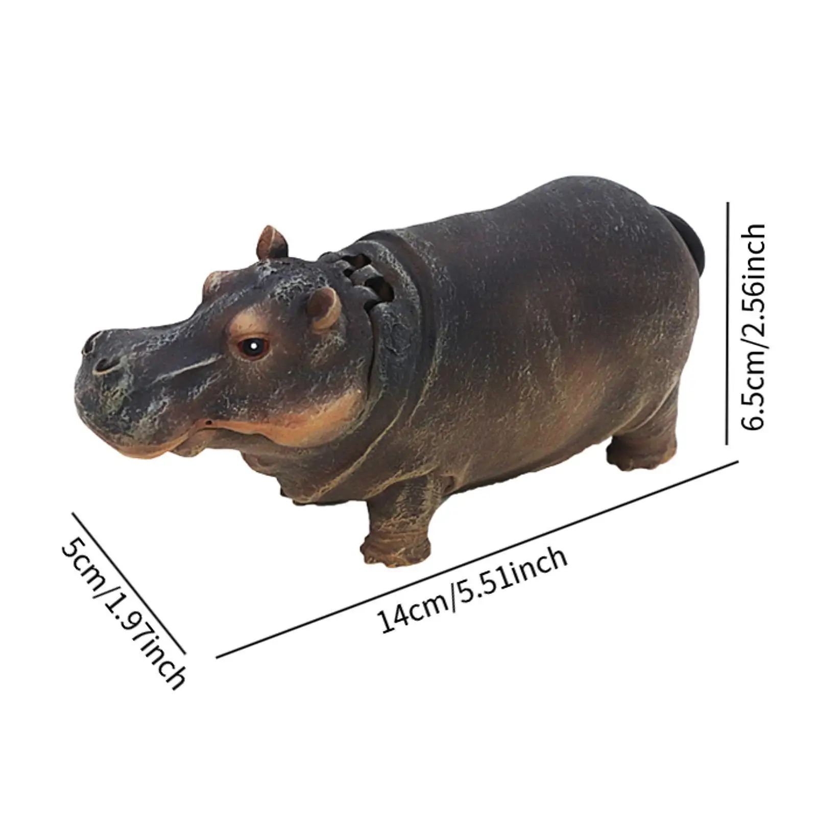 Fish Tank Bubbler Decor Air Bubbler Hippo Figurine Multifunction Air Stone Set for Aquarium Turtle Tank